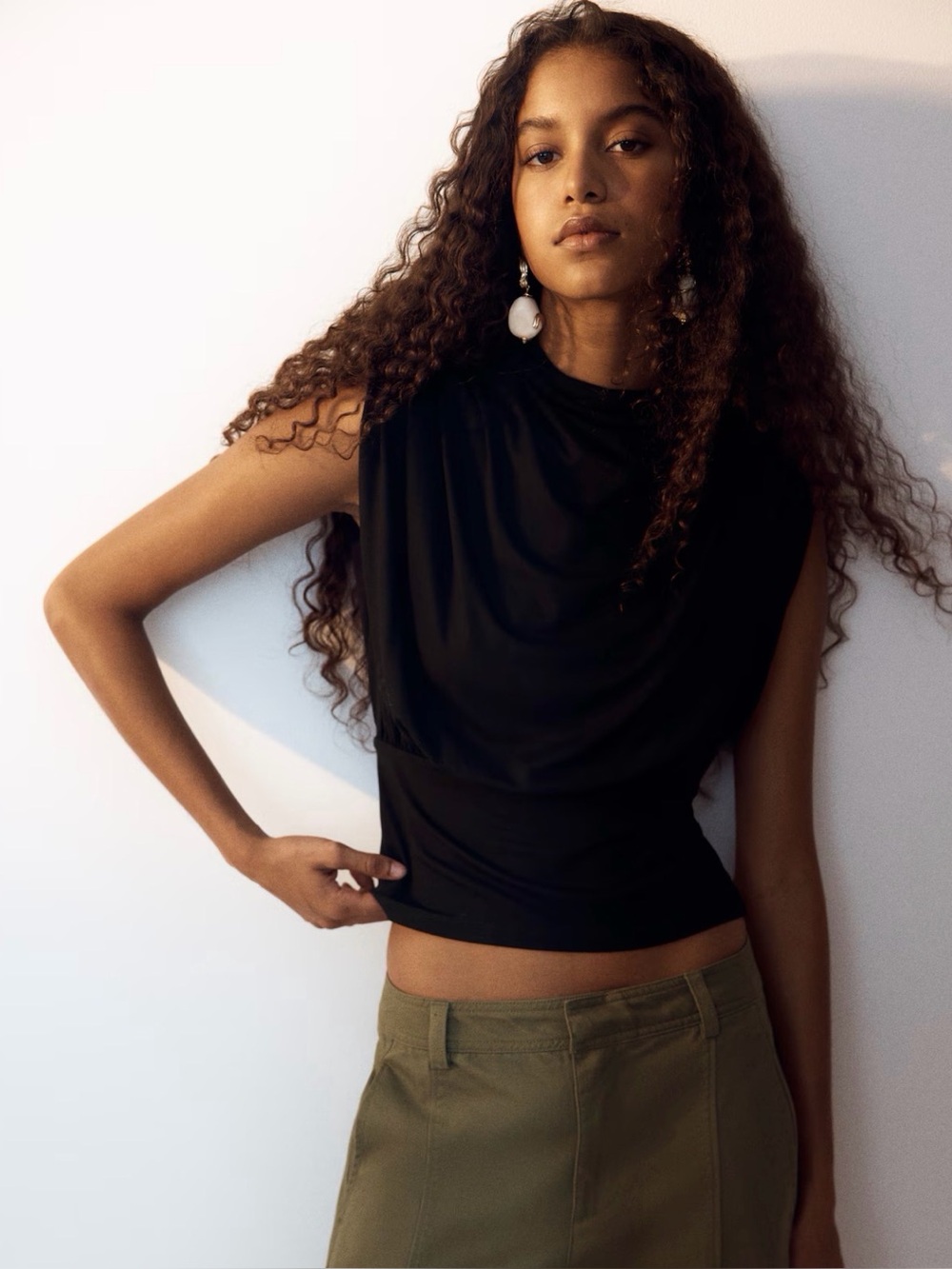 VISCOSE MOCK TURTLENECK TOP